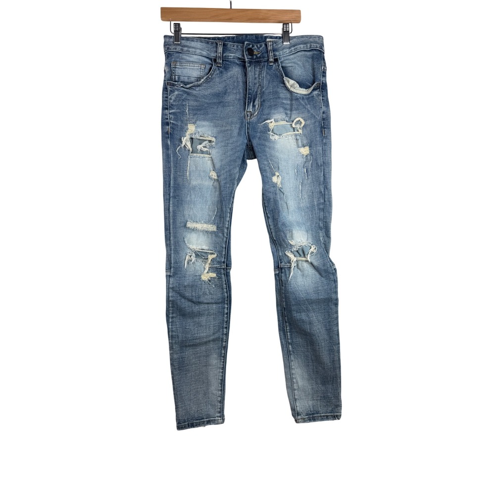 Smoke Rise Men's Distressed Slim Fit Jeans size 30x32 Blue